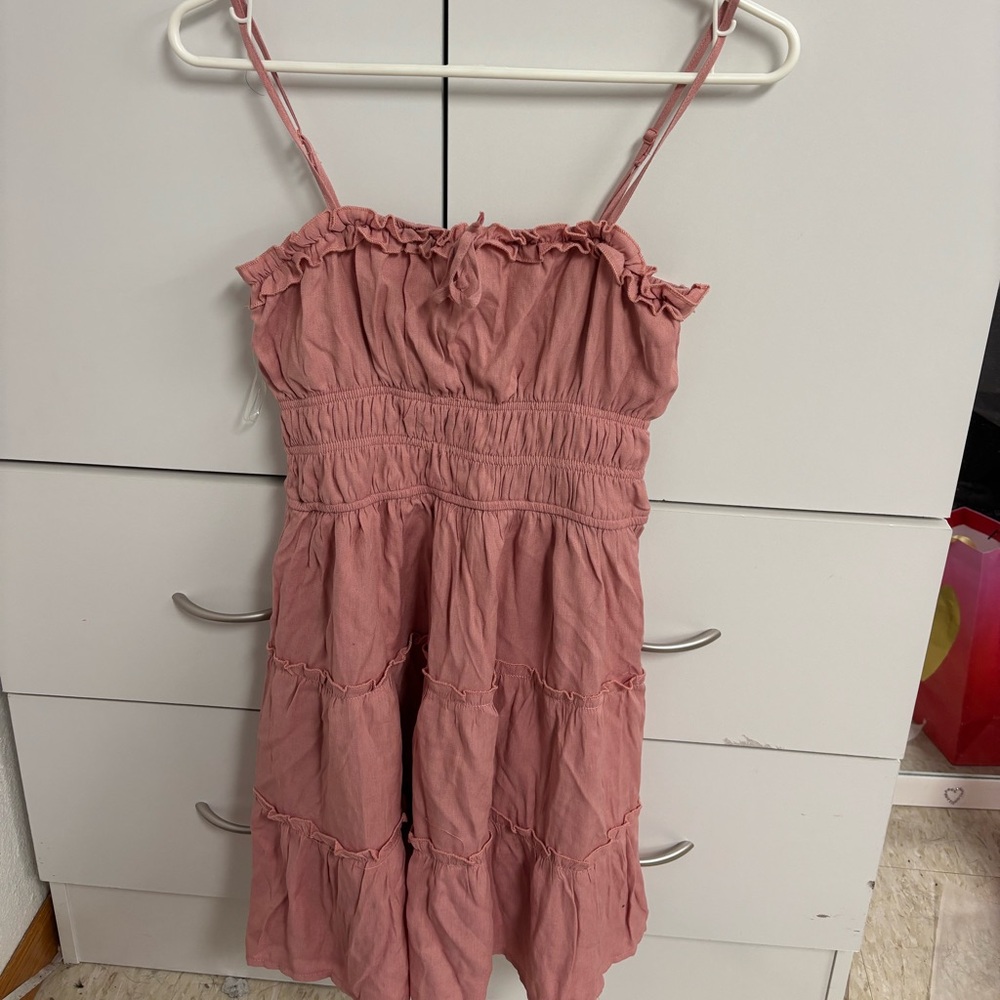pink flowey dress